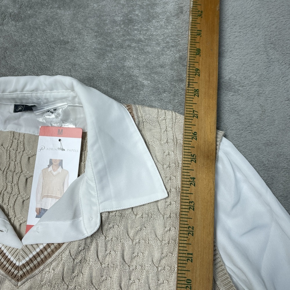 Adrianna Papell Women's M Vest Cream Viscose Blend H0123 - Picture 4 of 9